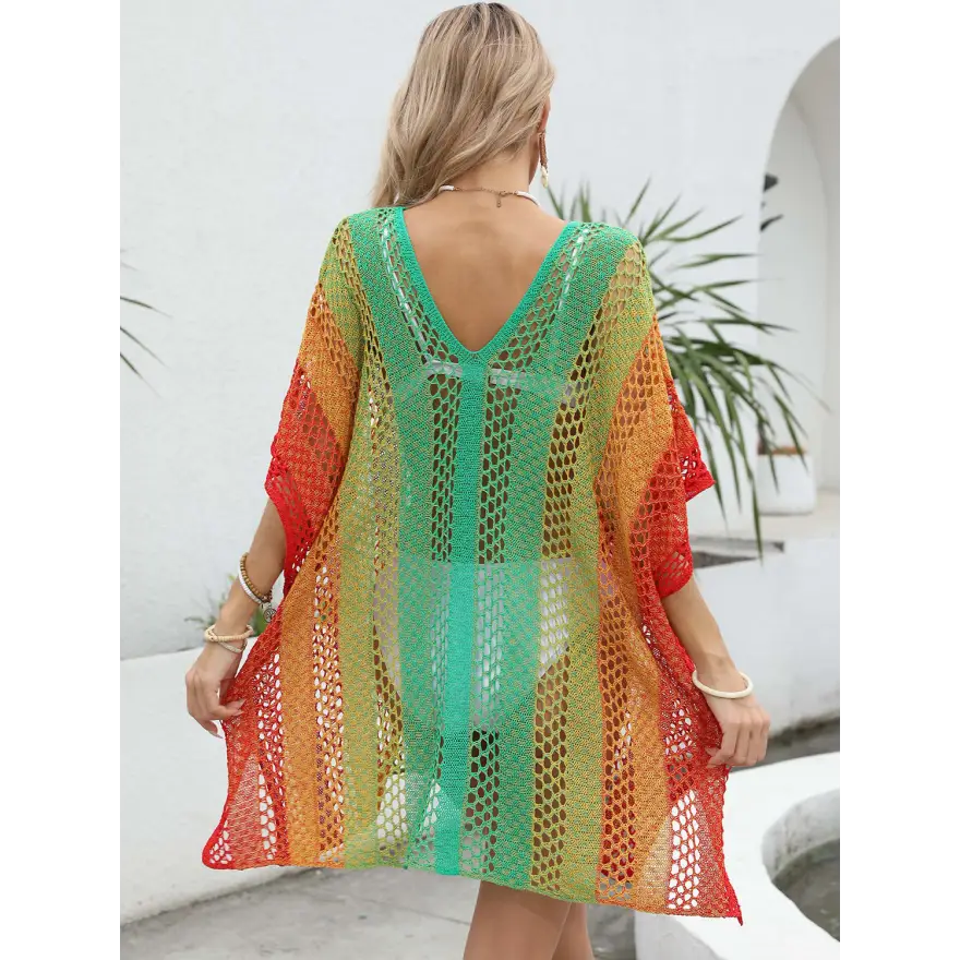 Chic V Neck Sleeveless Dress Sheer Elegance Trendsi