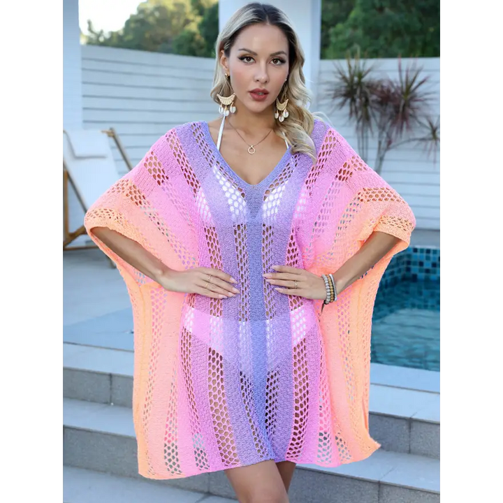 Chic V Neck Sleeveless Dress Sheer Elegance Trendsi