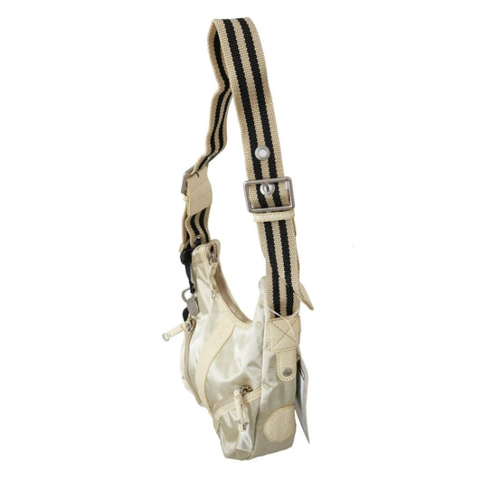 Chic WAYFARER White Fabric Shoulder Bag Made in Italy