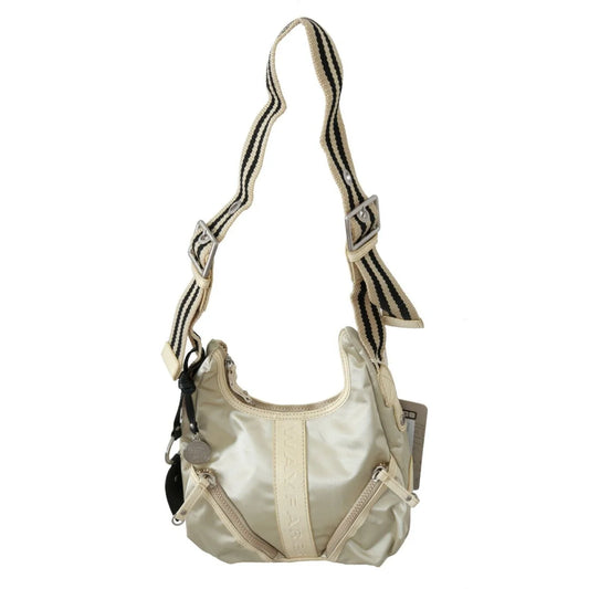 Chic WAYFARER White Fabric Shoulder Bag Made in Italy
