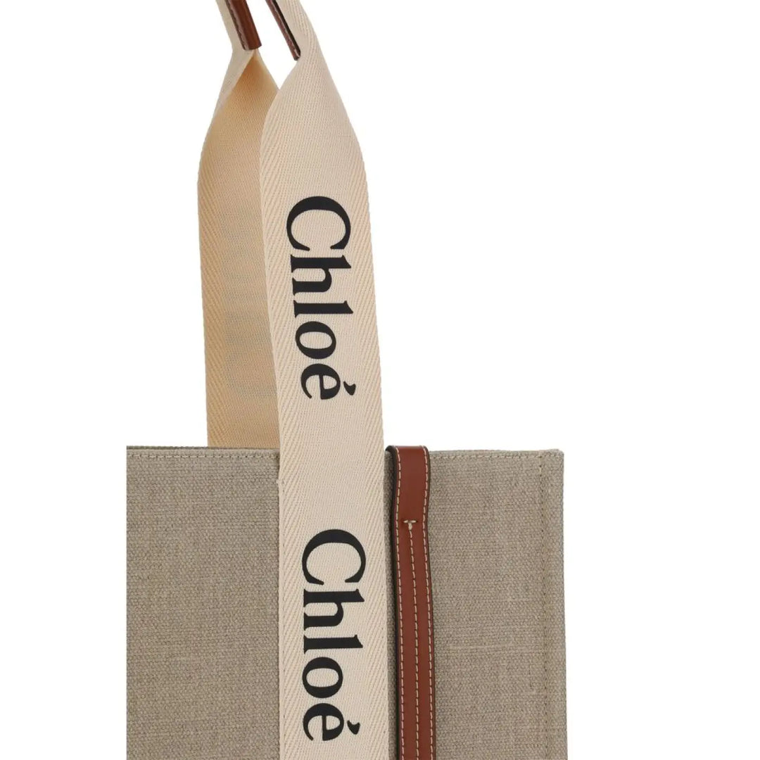 Chloé Beige Linen Handbag