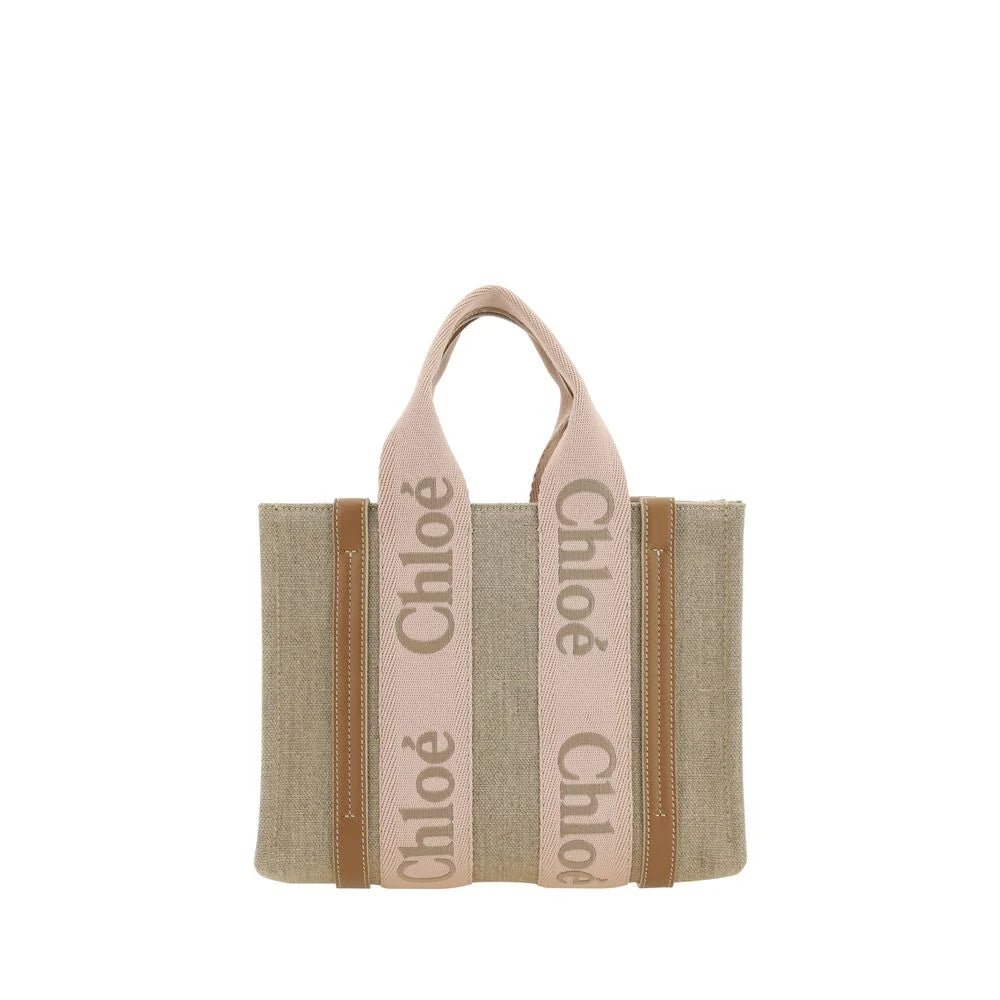 Chloé Beige Linen Handbag