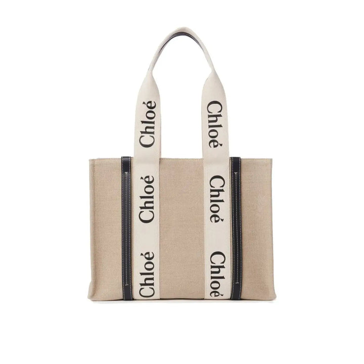 Chloé Beige Linen Tote Bag