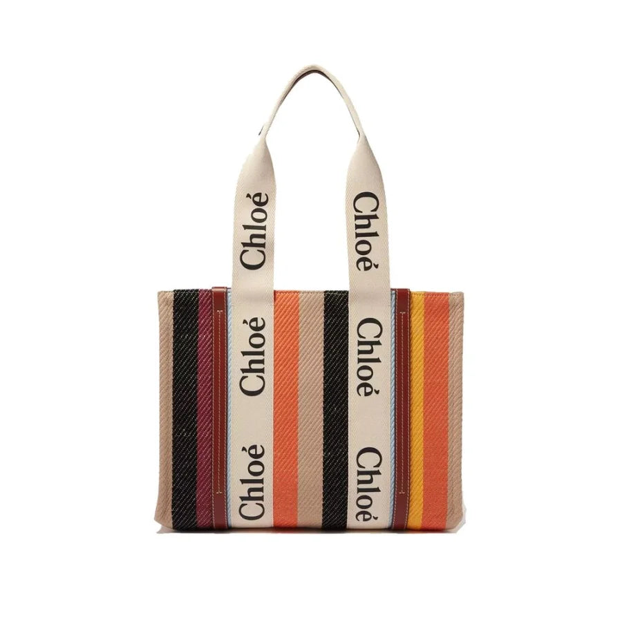 Chloé Beige Linen Tote Bag