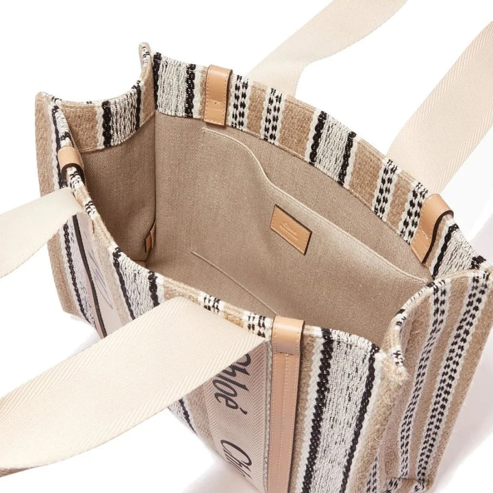 Chloé Beige Linen Tote Bag