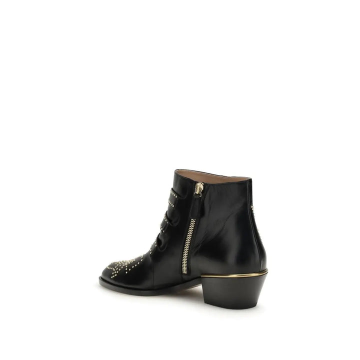 Chloé Black Calf Leather Bos Taurus Ankle Boots