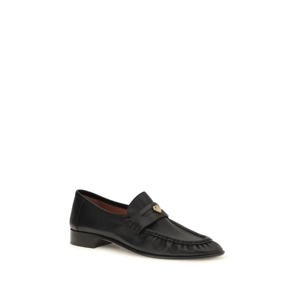 Chloé Black Calf Leather Bos Taurus Slip-on Loafers