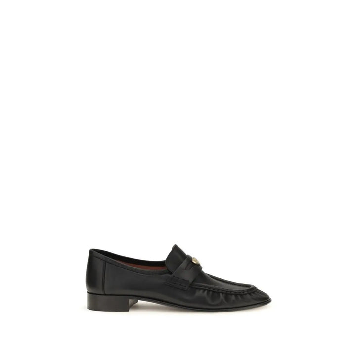 Chloé Black Calf Leather Bos Taurus Slip-on Loafers