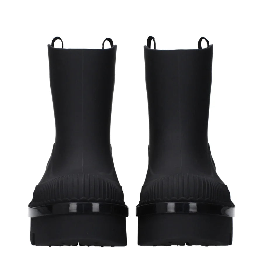 Chloé Black Cotton Ankle Boots
