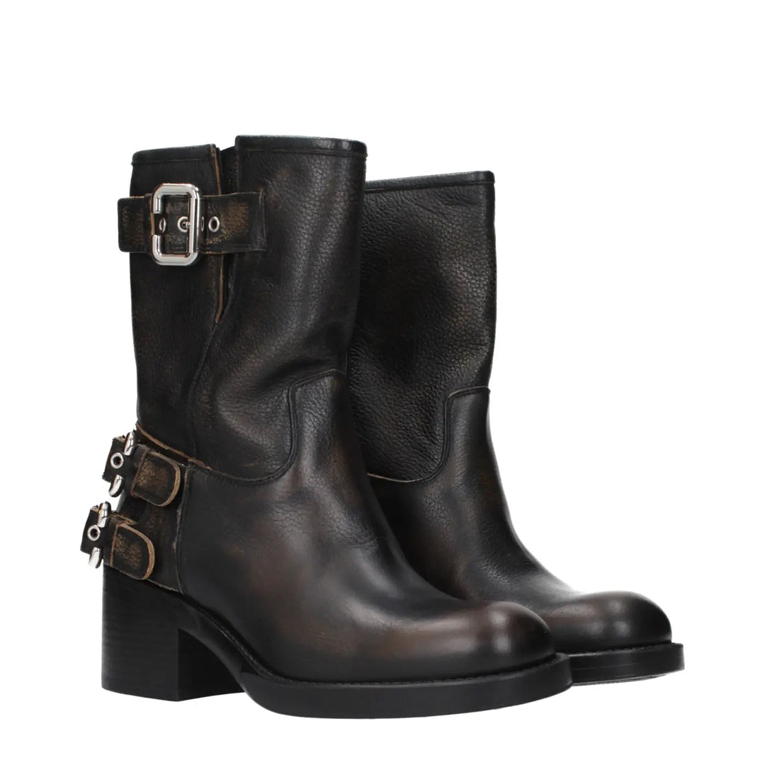 Chloé Black Leather Ankle Boots