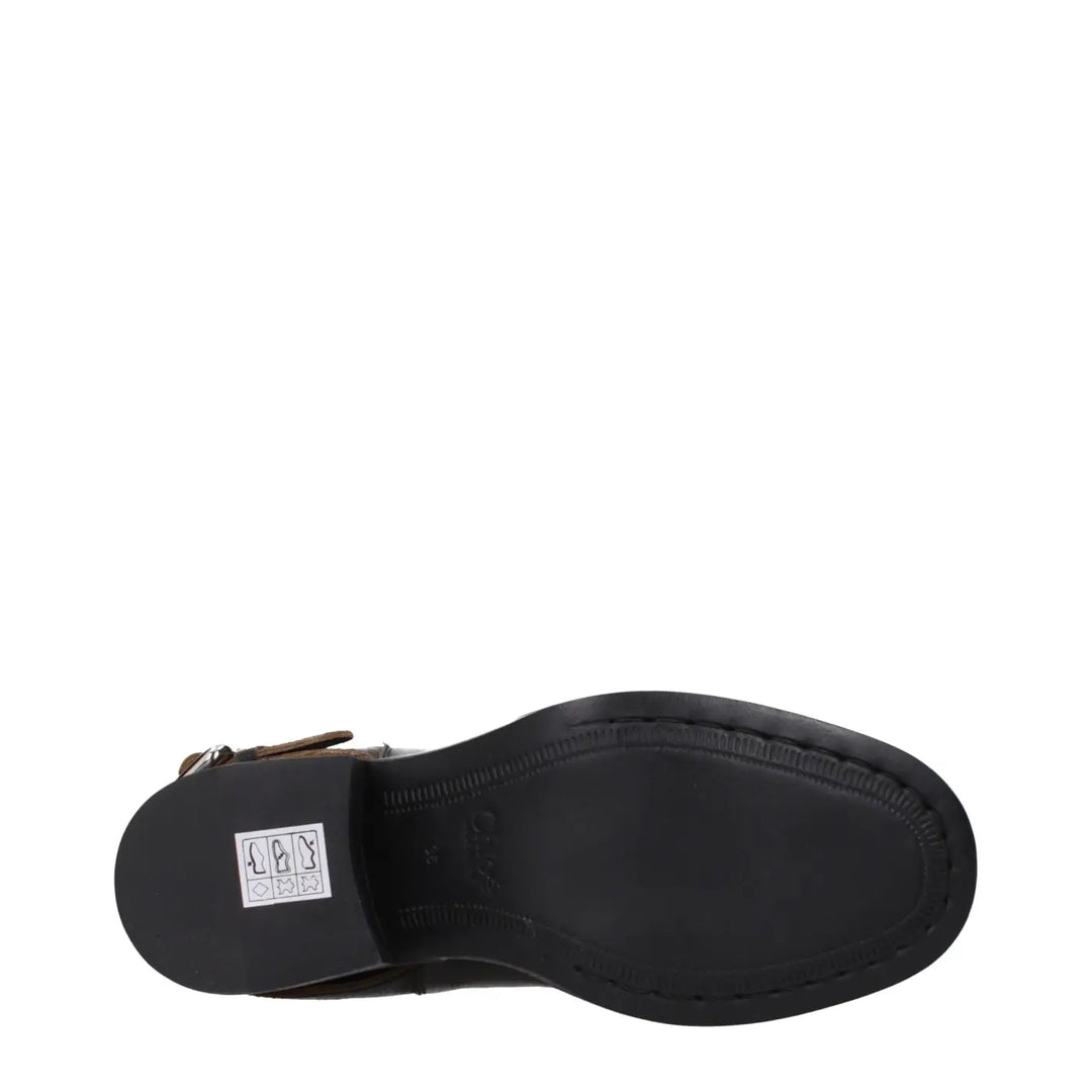 Chloé Black Leather Ankle Boots