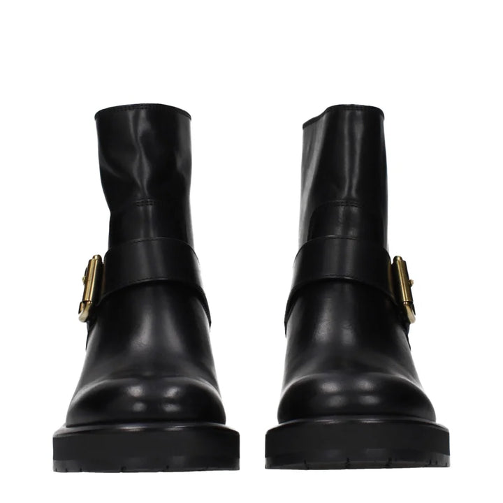 Chloé Black Leather Ankle Boots