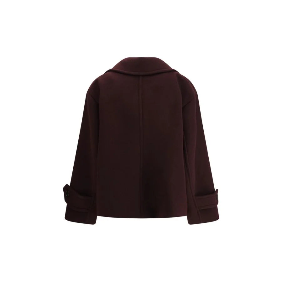 Chloé Bordeaux Fleece Wool Coat
