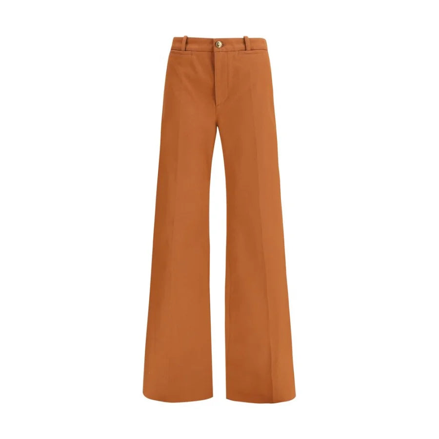 Chloé Brown Cotton Flared Pants