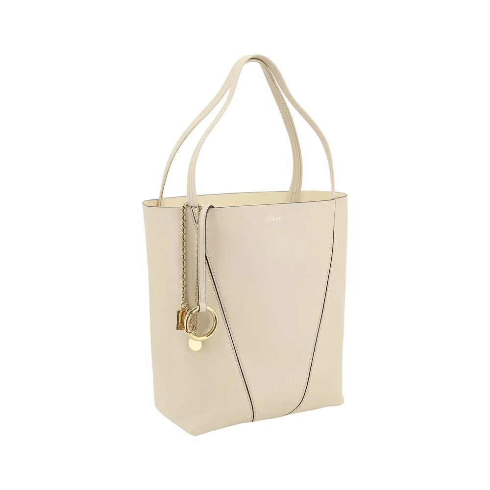 Chloé Leather Spin Shoulder Bag in Grained Calf Bos Taurus