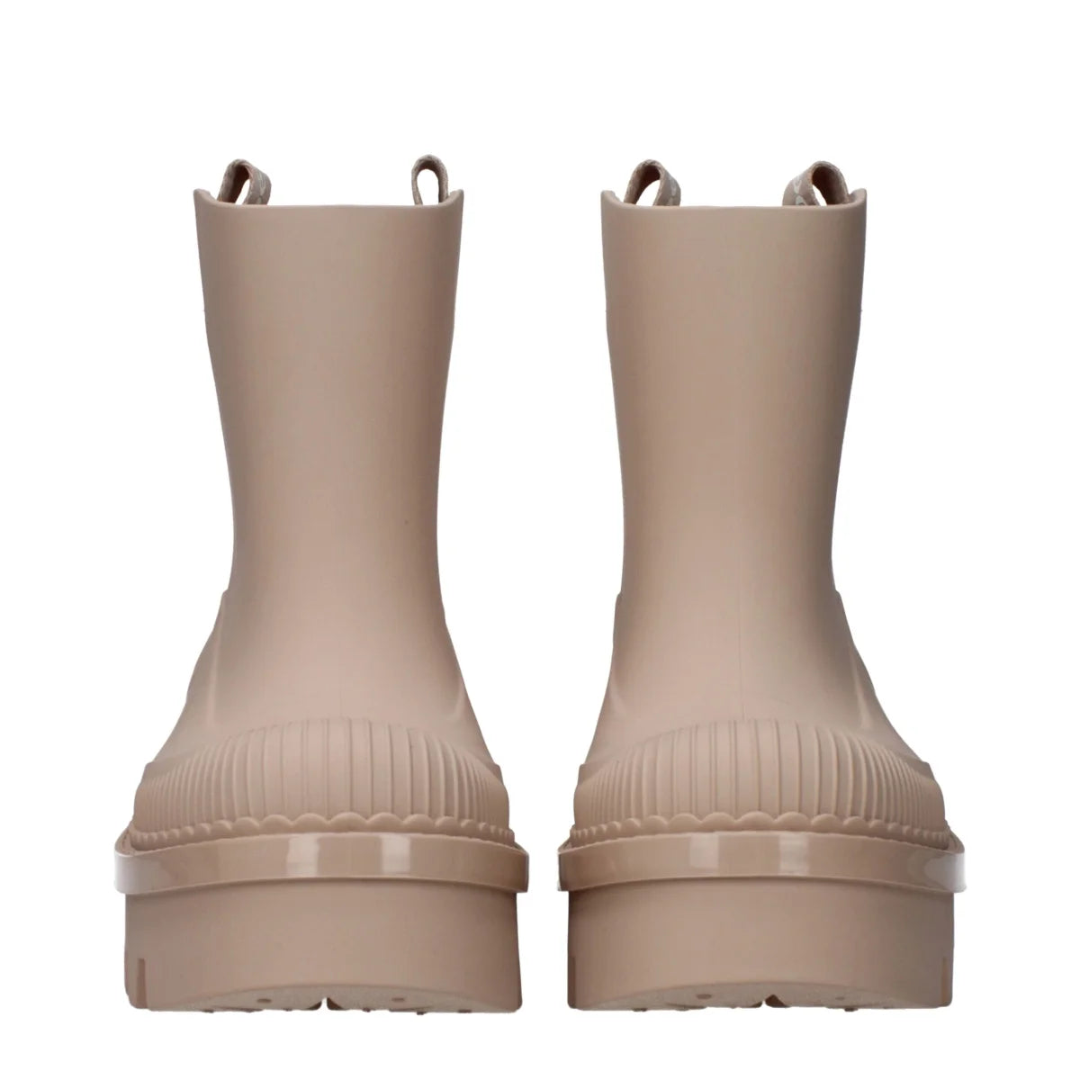 Chloé Pink Rubber Ankle Boots CHC23A904FP26G with Back Logo