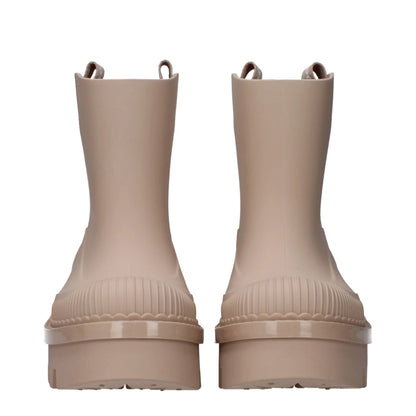 Chloé Pink Rubber Ankle Boots CHC23A904FP26G with Back Logo