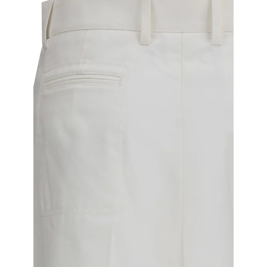 Chloé White Cotton Flared Pants