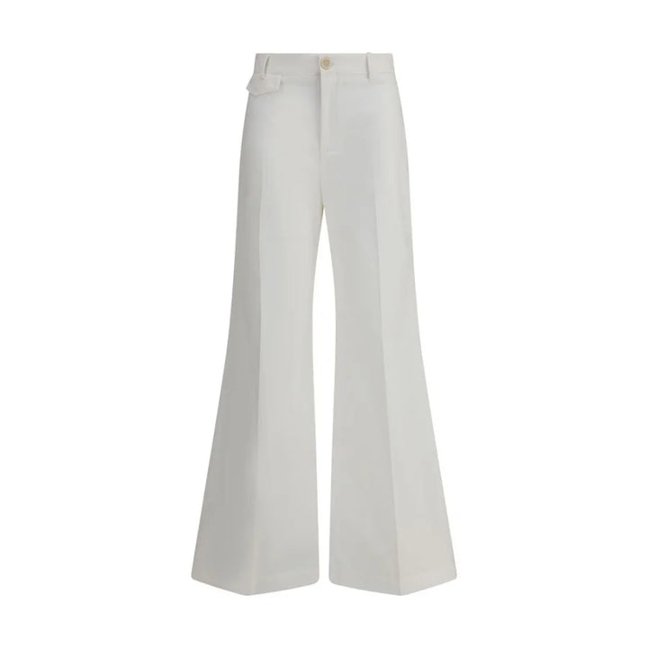 Chloé White Cotton Flared Pants