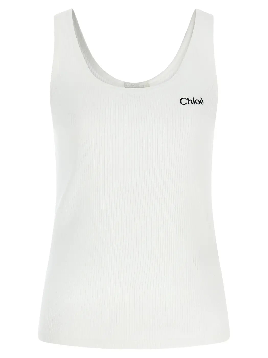 Chloé White Cotton Tank Tops