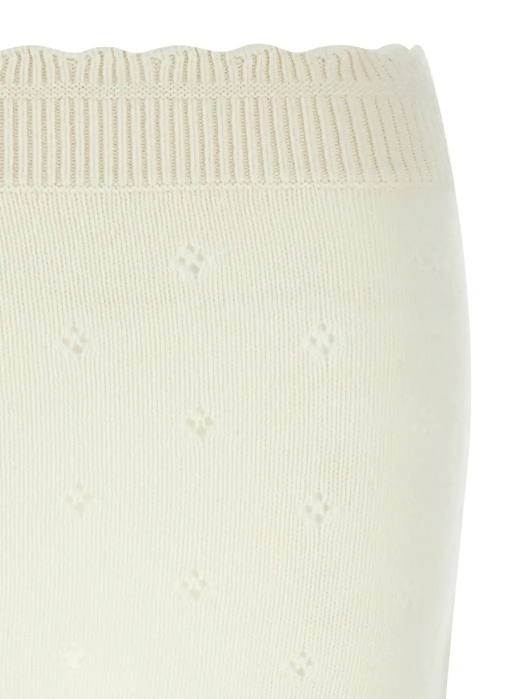Chloé White Wool Long Skirt