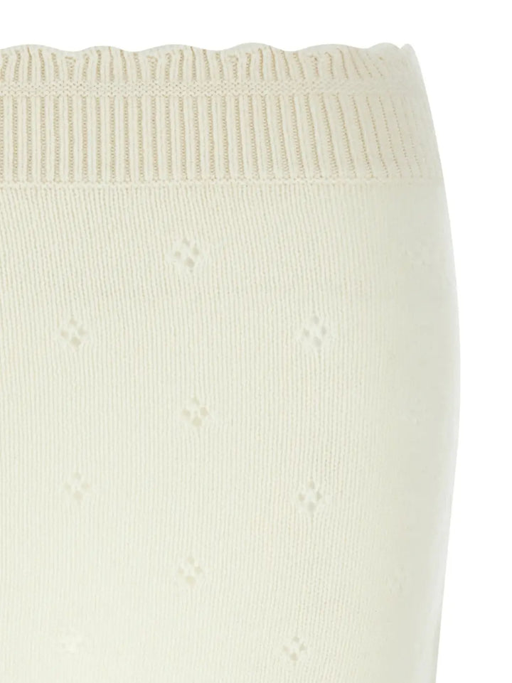 Chloé White Wool Long Skirt