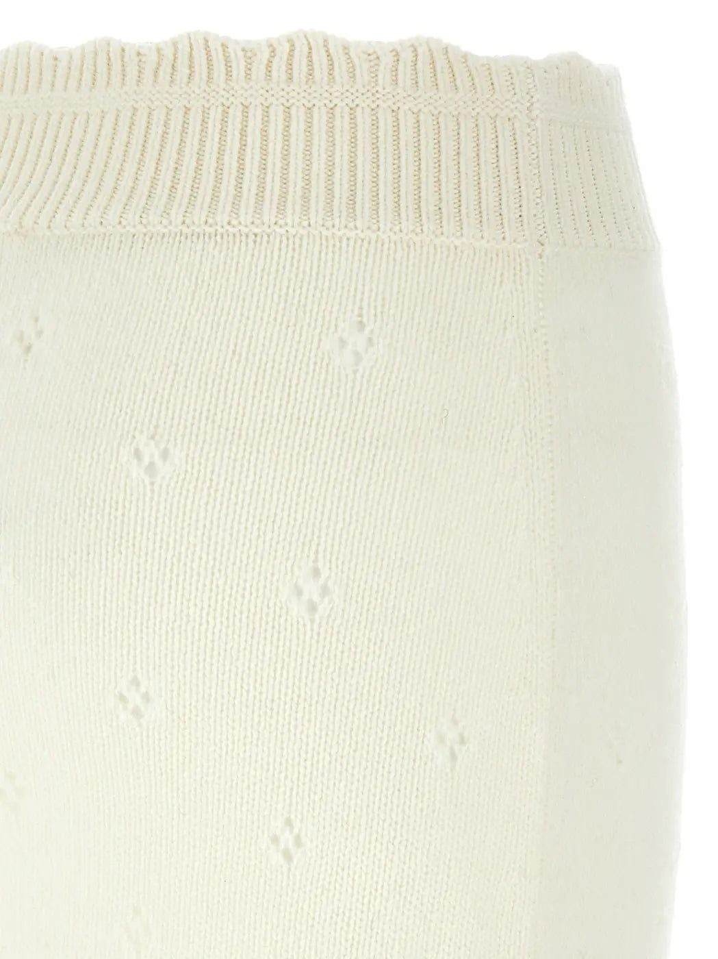 Chloé White Wool Long Skirt