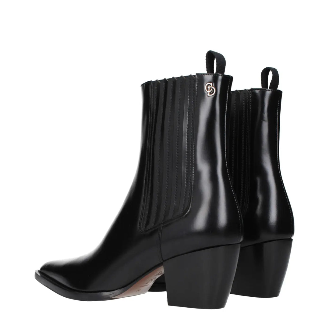 Christian Dior Black Leather Ankle Boots