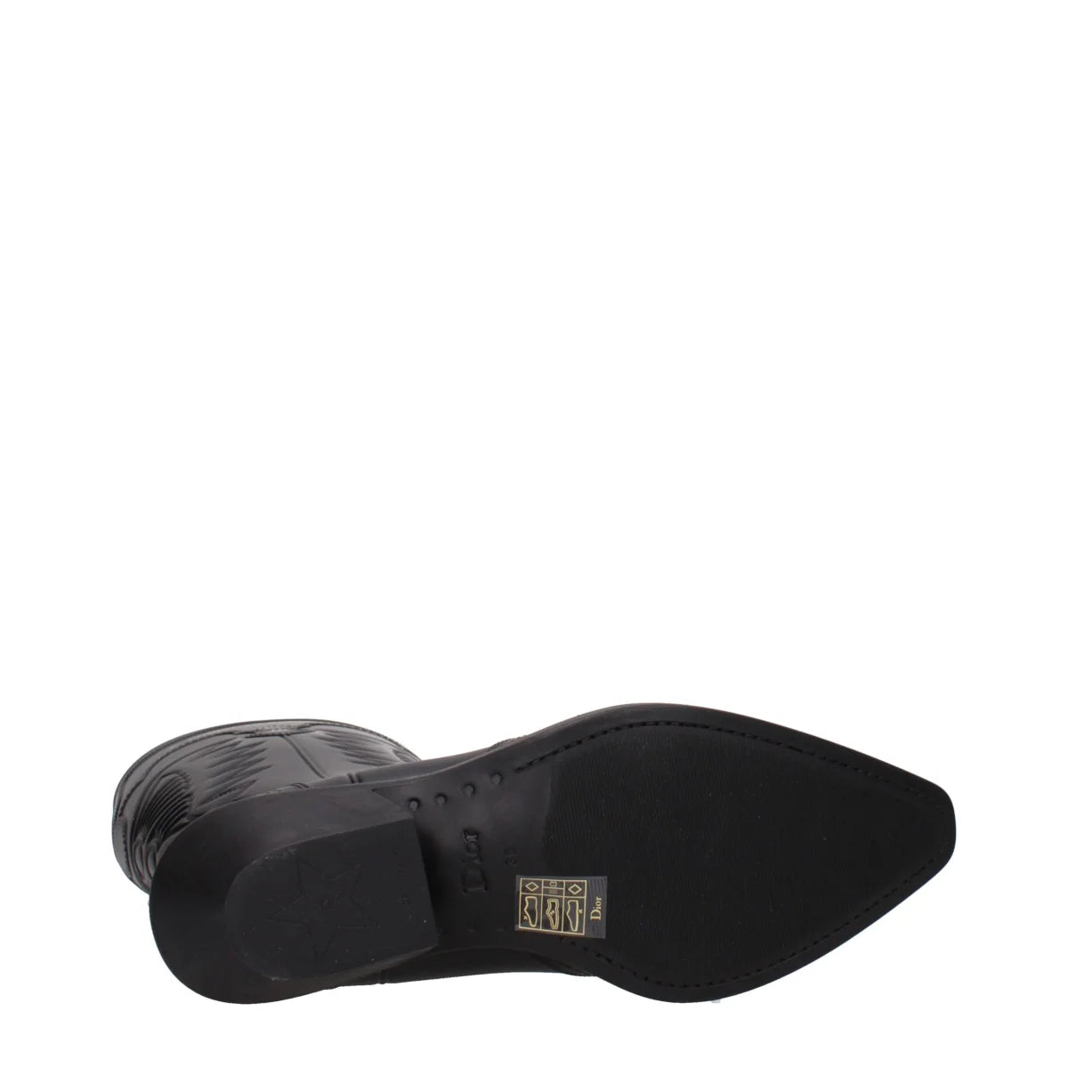 Christian Dior Black Rubber Boots with Iconic Side Logo