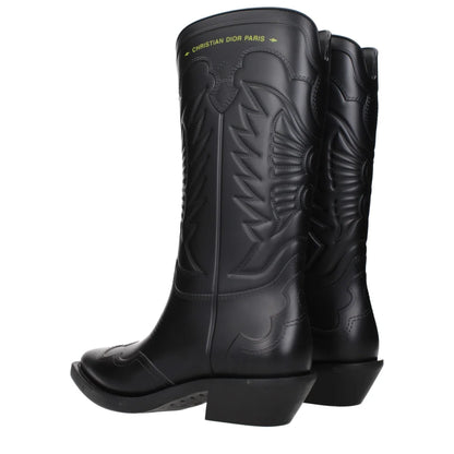 Christian Dior Black Rubber Boots with Iconic Side Logo