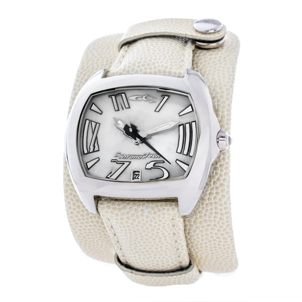 Chronotech Beige Leather Bracelet Watch