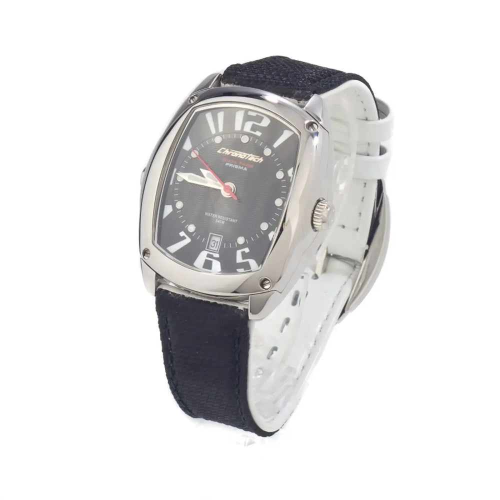 Chronotech Black Leather Dress Watch