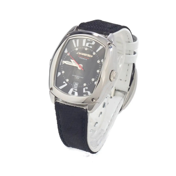 Chronotech Black Leather Dress Watch