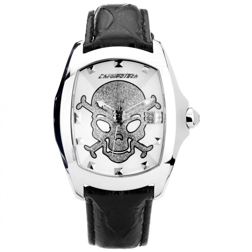 Chronotech Black Leather Dress Watch