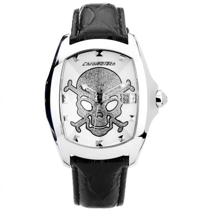 Chronotech Black Leather Dress Watch
