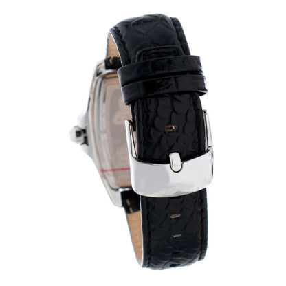 Chronotech Black Leather Dress Watch