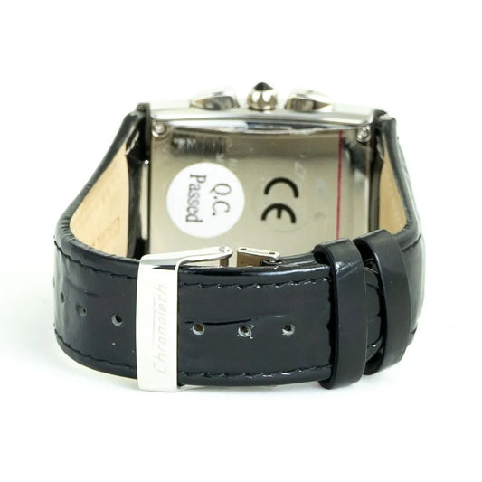 Chronotech Black Leather Dress Watch
