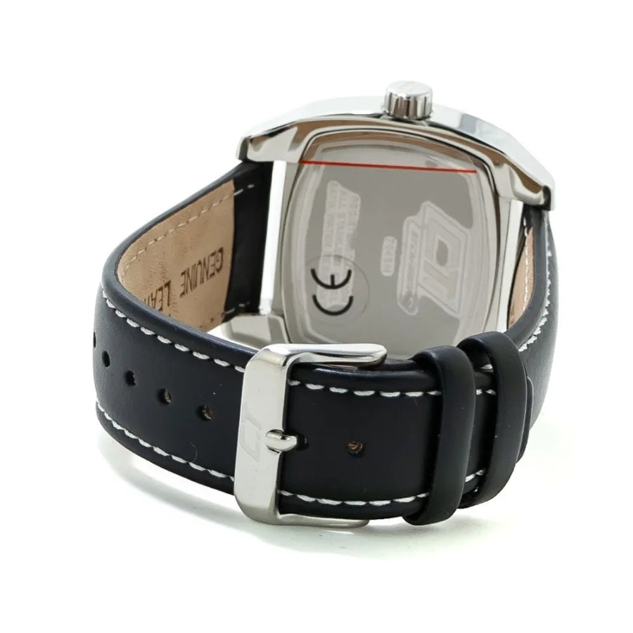 Chronotech Black Leather Dress Watch
