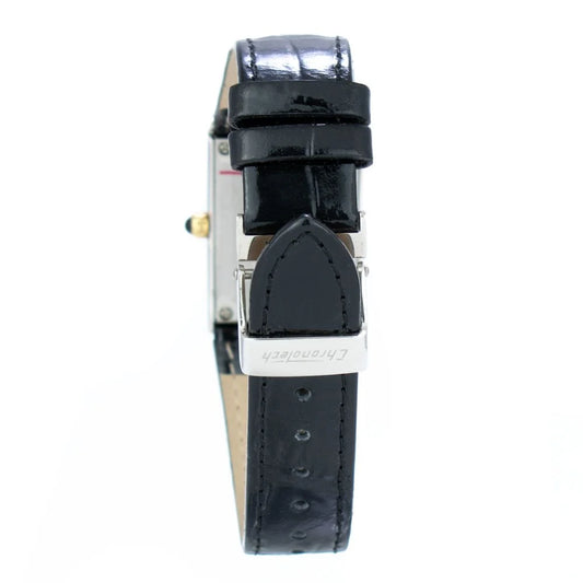Chronotech Black Leather Dress Watch