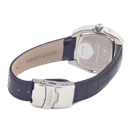Chronotech Black Leather Dress Watch
