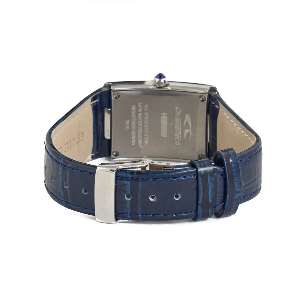 Chronotech Blue Leather Dress Watch