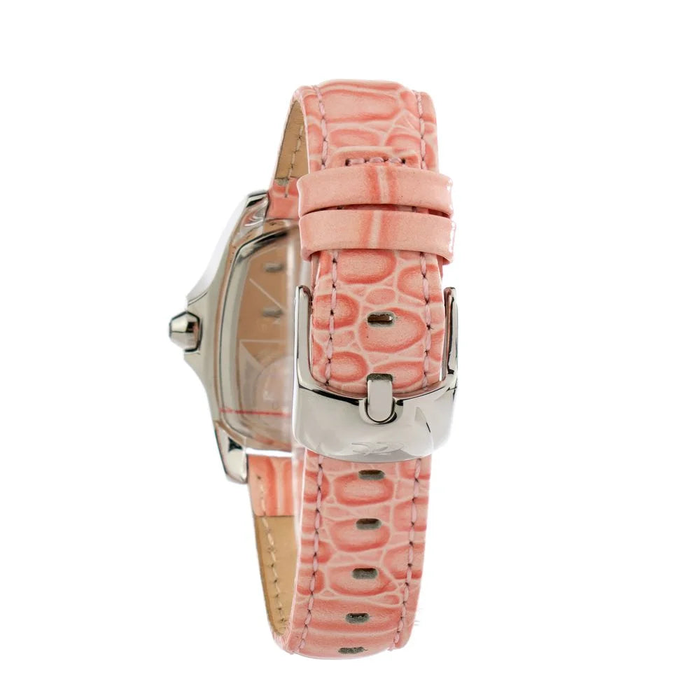 Chronotech Multicolor Leather Dress Watch Pink Dial Silver Steel 33mm