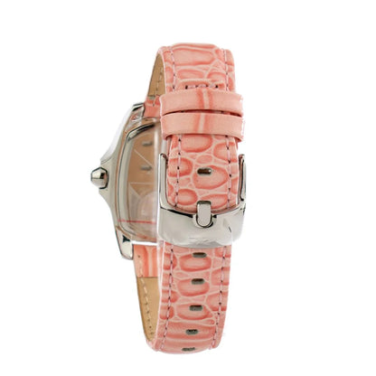 Chronotech Multicolor Leather Dress Watch Pink Dial Silver Steel 33mm