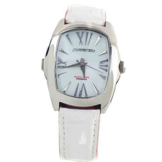 Chronotech Multicolor Leather Dress Watch in Pink and Silver Steel