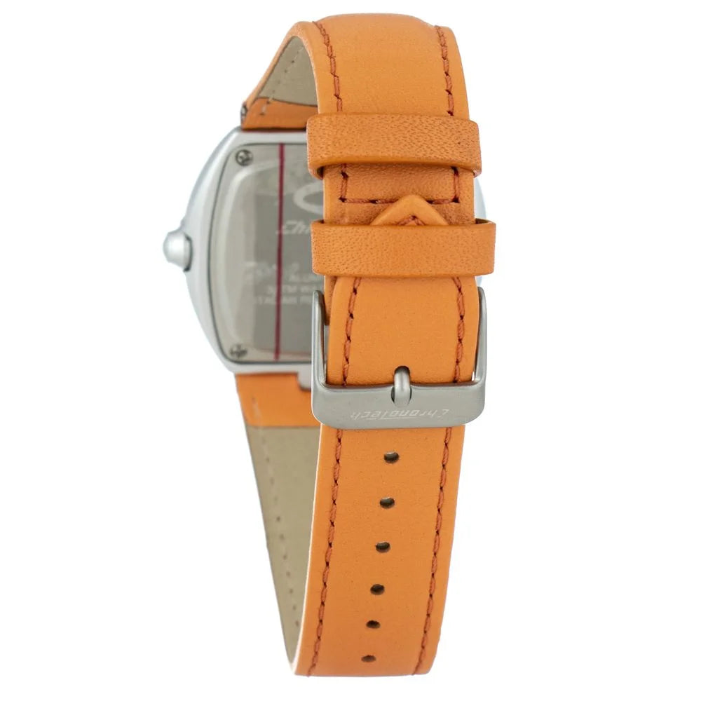 Chronotech Orange Leather Dress Watch with Grey Aluminum Case 41MM