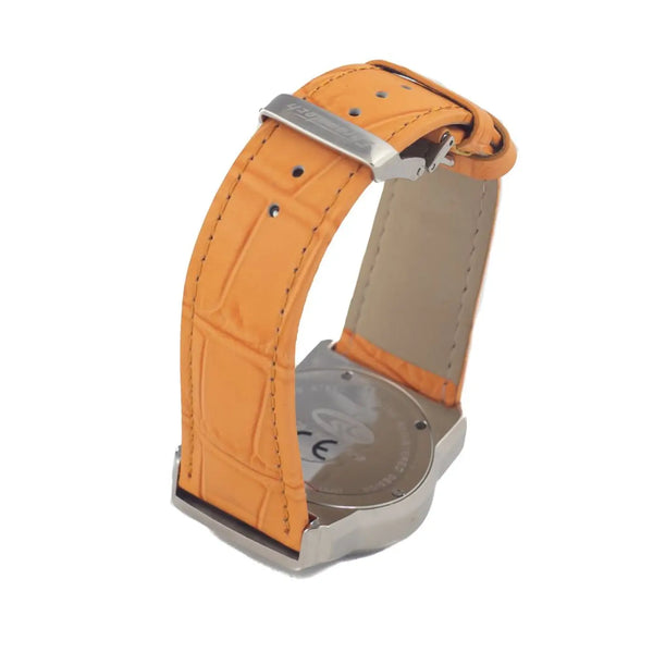 Chronotech Orange Leather Dress Watch