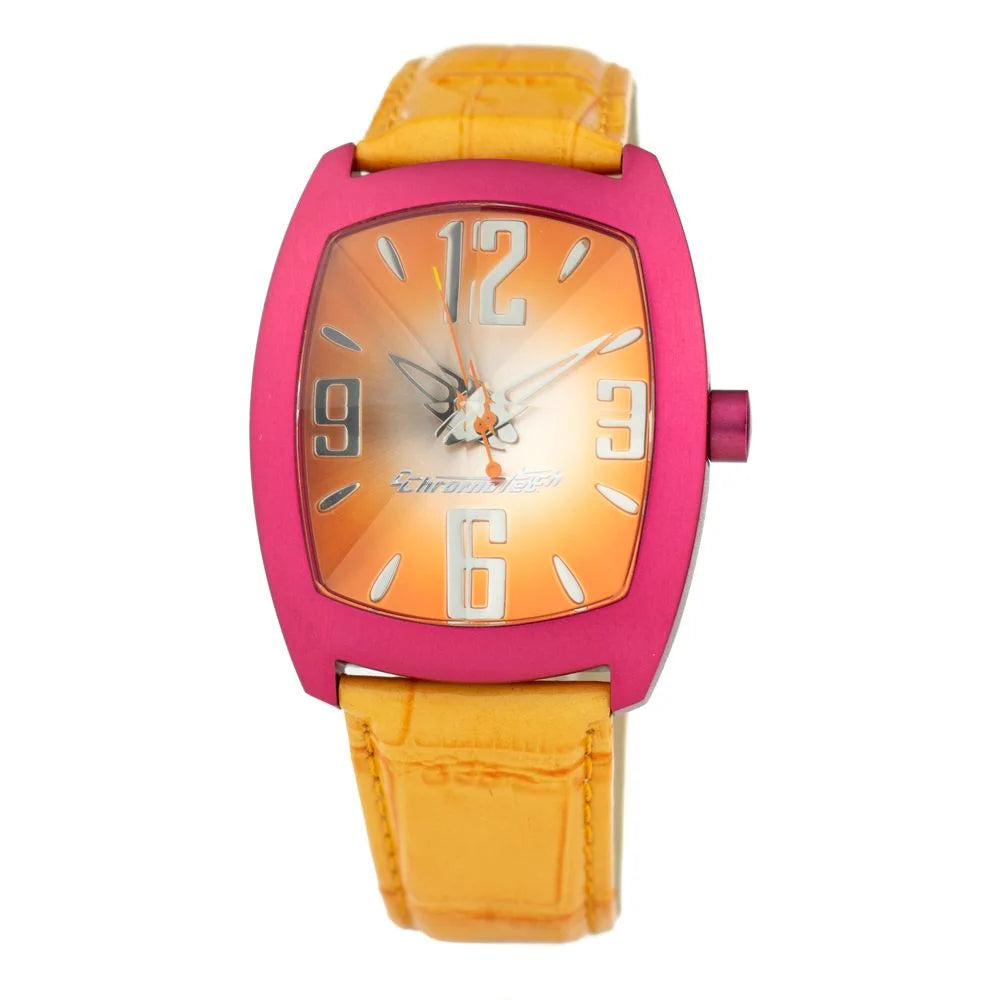 Chronotech Orange Leather Dress Watch