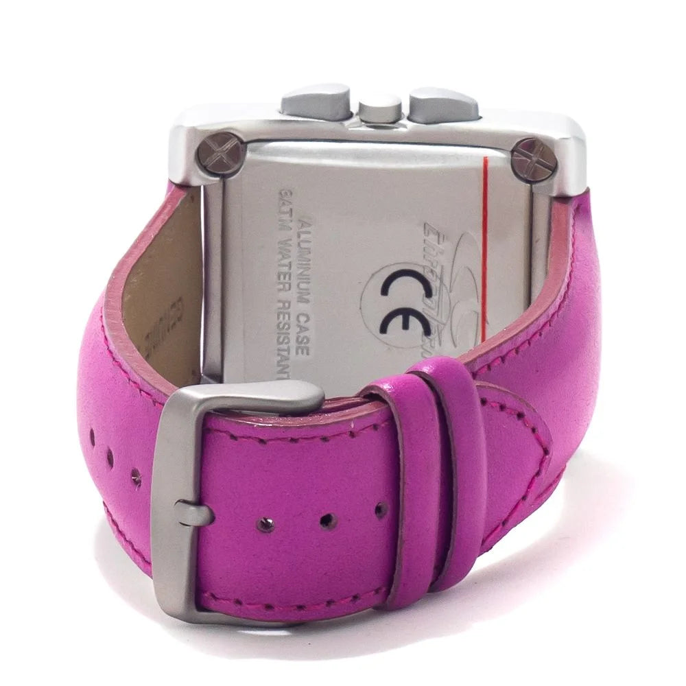 Chronotech Purple Leather Dress Watch with Violet Strap and Mineral Glass