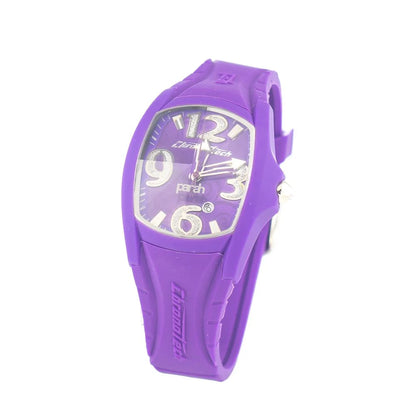 Chronotech Purple Rubber Dress Watch with Violet Polycarbonate Style