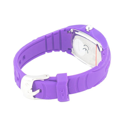 Chronotech Purple Rubber Dress Watch with Violet Polycarbonate Style